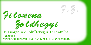 filomena zoldhegyi business card